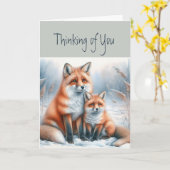 Denken Sie an Füchse Tierwelt Natur Kunst Karte (Gelbe Blume)