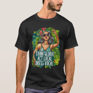 Denken Sie an Global Act Local Dress Vocal Environ T-Shirt