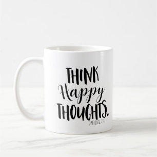 DENKEN SIE AN GLÜCKLICHE GEDANKEN Personalisiert Kaffeetasse