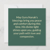 Denken Sie an Guru Nanak Blessings Karte (Rückseite)