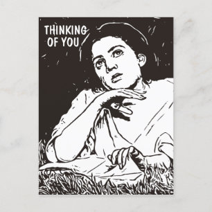 DENKEN SIE AN HÜBSCHE VINTAGE LADY POSTCARDS POSTKARTE