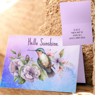 Denken Sie an Hummingbird & Floral Custom Karte