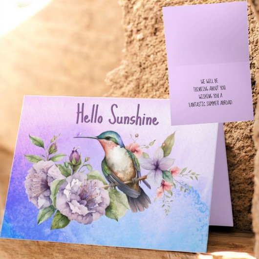 Denken Sie an Hummingbird & Floral Custom Karte