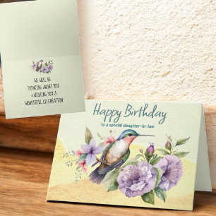 Denken Sie an Hummingbird & Floral Custom Karte
