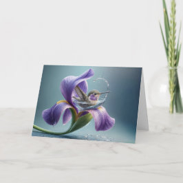 Denken Sie an Hummingbird in einer Iris Karte