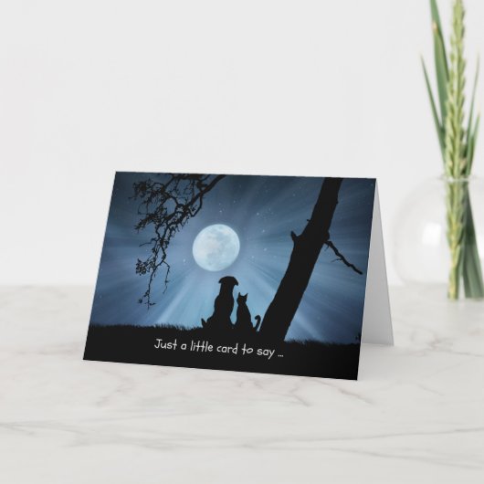 Denken Sie an Hund und Katze im Mondlicht Karte (Vorderseite)