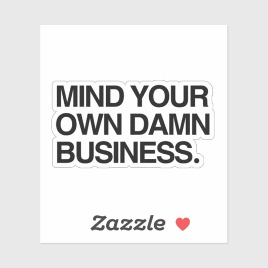 Denken Sie an Ihr eigenes Geschäft Aufkleber (Blatt)