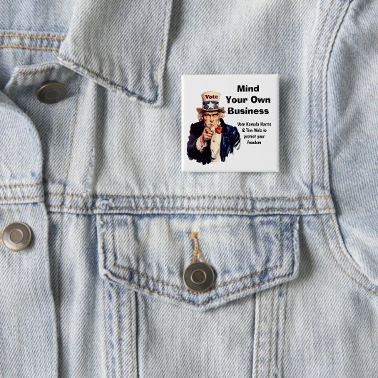 Denken Sie an Ihr eigenes Unternehmen Harris Walz Button (Beispiel)