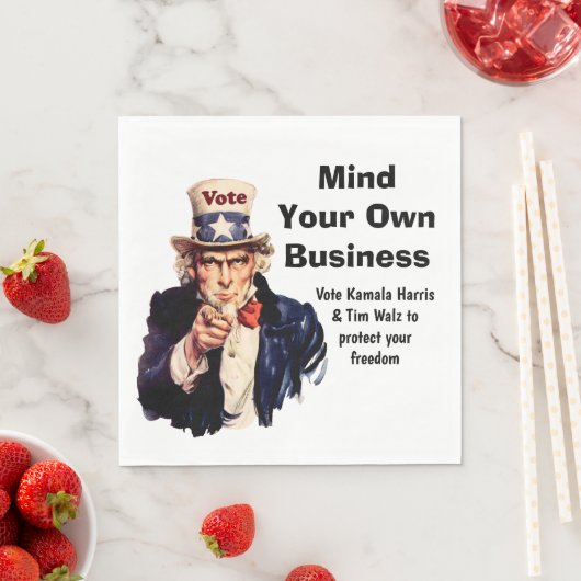 Denken Sie an Ihr eigenes Unternehmen Harris Walz Serviette (Beispiel)