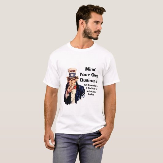 Denken Sie an Ihr eigenes Unternehmen Harris Walz T-Shirt (Vorne ganz)
