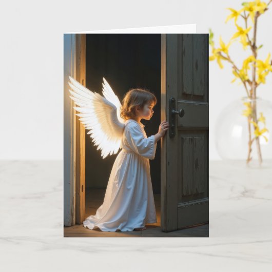 Denken Sie an Ihr Engel-Kind Karte (Gelbe Blume)