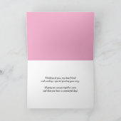 Denken Sie an Ihr Fahrrad Rosa Blume Karte (Innenseite)