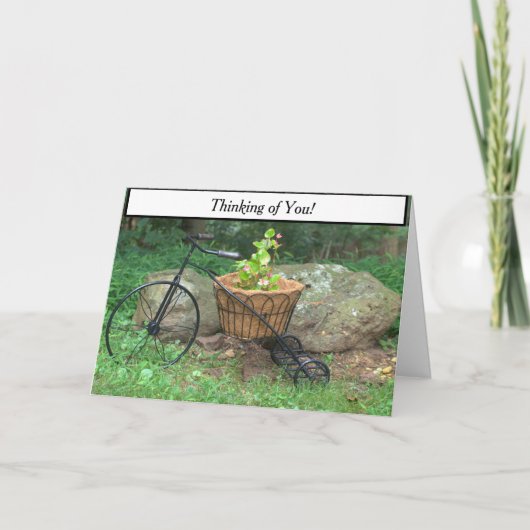 Denken Sie an Ihr Fahrrad Rosa Blume Karte (Vorderseite)