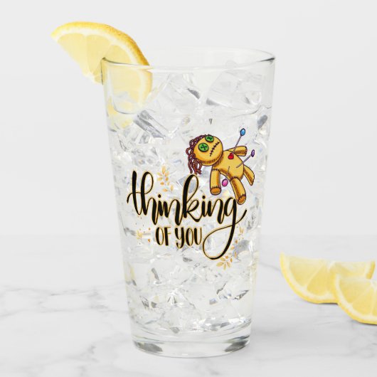 Denken Sie an Ihr Funny Halloween Voodoo Doll Glas (Vorderseite Ice)