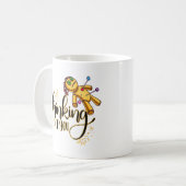 Denken Sie an Ihr Funny Halloween Voodoo Doll Kaffeetasse (Vorderseite Links)
