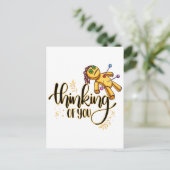 Denken Sie an Ihr Funny Halloween Voodoo Doll Postkarte (Stehend Vorderseite)