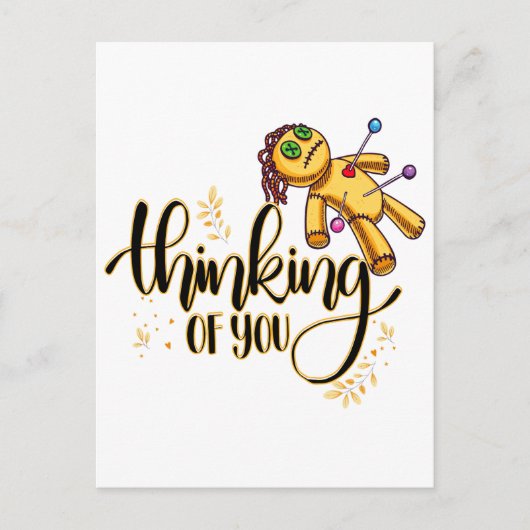 Denken Sie an Ihr Funny Halloween Voodoo Doll Postkarte (Vorderseite)