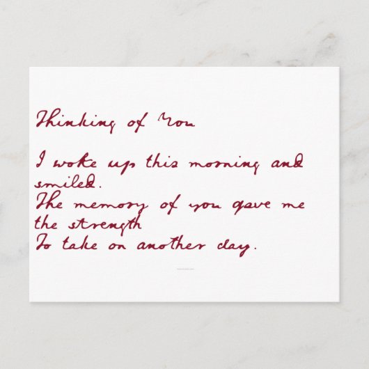 Denken Sie an Ihr Gedicht Postkarte (Vorderseite)