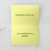 Denken Sie an Ihr glückliches Gesicht Blume Lächel Karte (Innenseite)