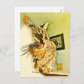 Denken Sie an Ihr Kitty Heart Nose Wasserfarbe Postkarte (Vorne/Hinten)