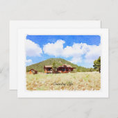 Denken Sie an Ihr Land Life Kabinen Aquarell Postkarte (Vorne/Hinten)