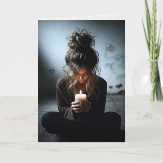 Denken Sie an Ihr Mädchen in einem dunklen Raum Karte (Vorderseite)