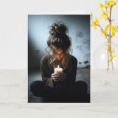 Denken Sie an Ihr Mädchen in einem dunklen Raum Karte (Gelbe Blume)