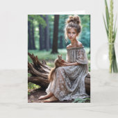 Denken Sie an Ihr Mädchen mit Eichhörnchen Karte (Vorderseite)