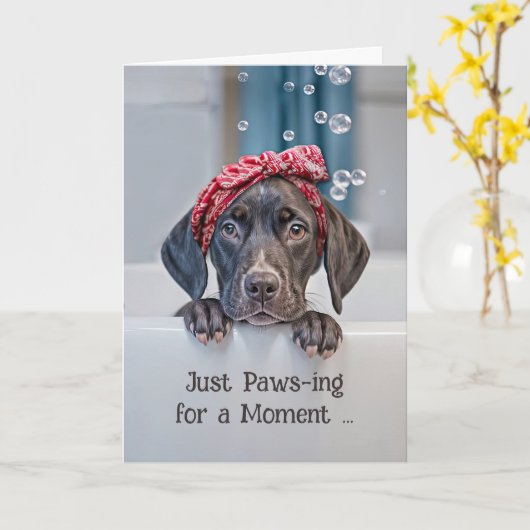 Denken Sie an Ihr Niedliches Kurzhaar Pointer Pup Karte (Gelbe Blume)