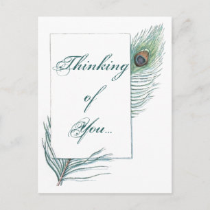 Denken Sie an Ihr Pfau Feather Inspiration Postkarte