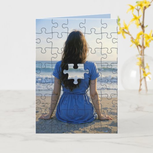Denken Sie an Ihr Vermisstes Puzzle-Stück Karte (Gelbe Blume)