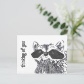 Denken Sie an Ihr Woodland Niedlich Raccoon Postkarte (Stehend Vorderseite)