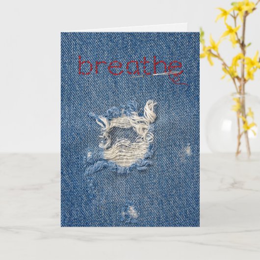 Denken Sie an Ihr zerrissenes blaues Loch Karte (Gelbe Blume)