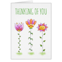 Denken Sie an Ihre Aquarell Blume Freundschaftskar