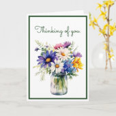 Denken Sie an Ihre Aquarellfarben Blume Gruß Karte (Gelbe Blume)