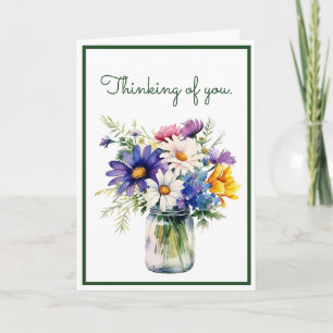 Denken Sie an Ihre Aquarellfarben Blume Gruß Karte