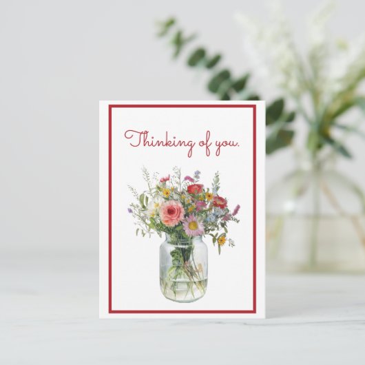 Denken Sie an Ihre Aquarellfarben-Blume in einem J Postkarte (Stehend Vorderseite)