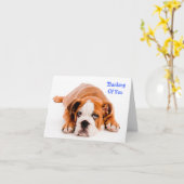 Denken Sie an Ihre Bulldog-Grußkarte Karte (Gelbe Blume)