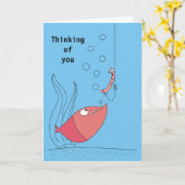 Denken Sie an Ihre Cartoon Fisch- und Wurmkarten Karte (Gelbe Blume)