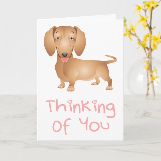 Denken Sie an Ihre Dackel Puppy-Dog-Note-Karte Karte (Gelbe Blume)