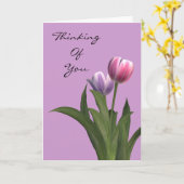 Denken Sie an Ihre Gefühle Beileid Pastel Tulip Karte (Gelbe Blume)