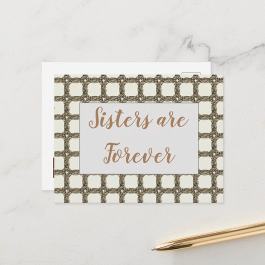 Denken Sie an Ihre Gold Chain Liebe, die Sie Schwe Postkarte (Vorderseite/Rückseite Beispiel)