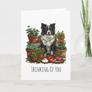 Denken Sie an Ihre Grenz-Collie-Gartenarbeit Karte