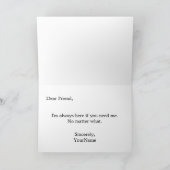 Denken Sie an Ihre Grußkarte mit Unterstützung Bou Karte (Innenseite)