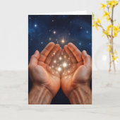 Denken Sie an Ihre Hände, die Nacht Sterne zu halt Karte (Gelbe Blume)