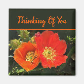 Denken Sie an Ihre helle Rot-Kaktus-Foto-Blume Magnet (Vorne)