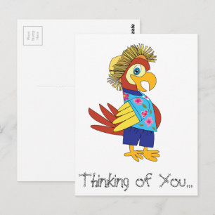 Denken Sie an Ihre Insel Papagei Postkarte