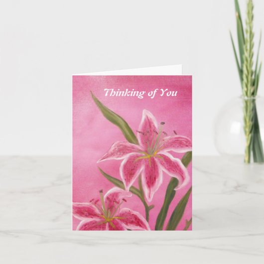 Denken Sie an Ihre Karte mit Lilies (Vorderseite)