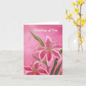Denken Sie an Ihre Karte mit Lilies (Gelbe Blume)