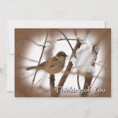 Denken Sie an Ihre Karten - Braun mit Vogel (Vorderseite)